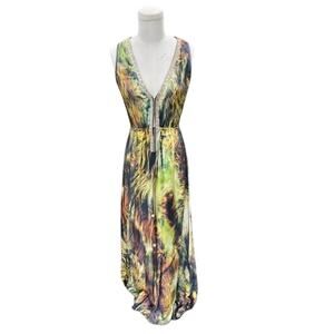 Baccio Couture 100% Silk Gown with Rhinestone Accents Size Small